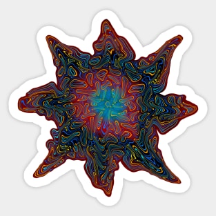 Colorful 8 sided funky star Sticker